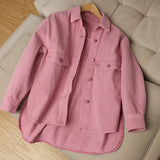 Women Pink Jeans Jacket Oversized Korean Style Single Breasted Chic Denim Coats Spring Autumn Cowboy Jackets