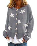 Fongt And Winter New Sweater Women's Cardigan Five-Pointed Star Single Breasted