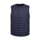 New Men's No Collar Light Down Jacket Vest Round Collar Variable V-Neck Vest Male Inner Gallbladder Tide-Outfit