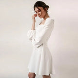 Sleeve Neck Elegant Slim Vintage A Line