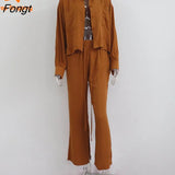 Spring and Summer New Women's Single-breasted Shirt Waist Loose Wide Leg Pants Two-piece Set New In Matching