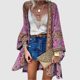 Early Autumn Street Hipster Thin Loose Bohemian Long-sleeved Printed Mid-length