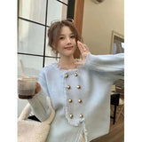 Xiaoxiangfeng Sweater Jacket Women's Wear 2024 Spring New Tassel Irregular Short Style Long-Sleeved Sweater-Outfit