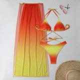 2024 New Gradient Mesh Dress Rope Strap Bikini Three-Piece