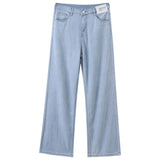 Fongt Silk Jeans Women's Ice Silk 2025 Summer Thin Lengthened High Waist Hanging Narrow Version Of Straight Broad Leg Pants