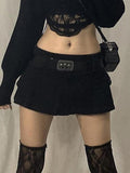Denim Skate Mini Skirt-Outfit