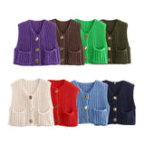 Fongt Women's Explosive Coarse Knitted Vest Cardigan