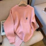 purple thick sweater loose new retro niche knitted top