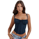 Fongt Summer New Lace Splicing Tie With Sexy Blouse Babes Sling Vest Woman