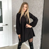 Color A-Line Loose Comfort High Waist