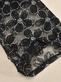 Black Mesh Floral Rhinestone Pants-Outfit