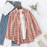 Plaid Shirts Womens Blouses And Tops Long Sleeve Loose Checked Female Clothes Outwear Winter 2022