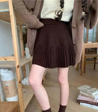 Knitted Pleated Mink Skirt-Outfit
