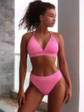 Fongt Outer Single Bikini Ladies Sexy Split Swit Special Fabric High Waist Bikini C723W-Outfit