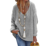 Pullover Sweater V-neck Long-sleeved Knitted