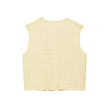 Fongt Autumn Women's Bow Tie With Loose V-Neck Sleeveless Knitted Vest A35188