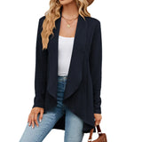 New Solid Color Long-Sleeved Cardigan Loose Jacket Knit Coat Female-Outfit