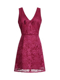Fongt 2025 New Fashion Sexy Deep V Collar Small Bow Decorated Lace Lace Waist Dress Dress
