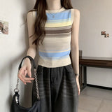 Fongt Babes Hit The Striped Slings Of The Summer New Hottie Vest To Wear Casual Ins Sleeveless