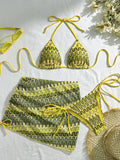 2024 New Embroidery Grading Three-Piece Swimsuit