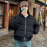 Korean Version Of The New Baseball Uniform Down Cotton Uniform Collar Short Women Winter Thick Small Loose Coat Padded Clothes-Outfit