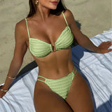 2024 Sexy Solid Color Special Fabric Dew Back Drawstring With Deibody Swimsuit