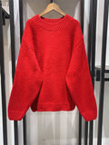 Round Neck Letter Long Sweater 2024 Long Sleeved Women's Casual Knit Sweater-Outfit