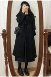 Woolen Coat Women's New Korean Version Of Black Medium-Length Tweed Coat Is Popular To Thicken Autumn And Winter-Outfit