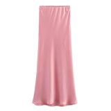 Fongt Women's Clothing INS Explosive Multi-Color Fashion Commuter Silk Stupor Feel Stubble Skirt
