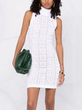 STREET Newest 2022 Summer Fashion Designer Sleeveless Hollow Out Monogram Knitted Tank