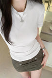 Round-Necked Short-Sleeved T-Shirt A New Summer Spicy Girl Looks Thin, Casual And Beautiful