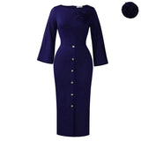 Fongt Women's Large-Size Fashion Round-Neck Bag OL Temperament Tongle Elegant African Dress