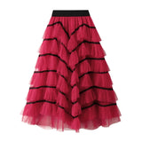 Solid Tulle Layered Maxi Skirt-Outfit