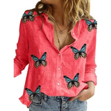 Sleeve Marguerite Dot Star Print Office Shirt