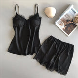 Fongt Pajamas For Women In Summer Sexy Ice Silk Two Sets Of Silk Home Clothes To Pack Large-Size Thin