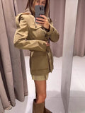 Fongt 2025 New Fashion Design Sense Single-Dlocked Slimming Pocket Jacket Outside