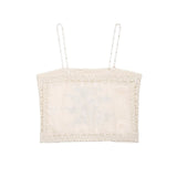 Fongt Women's Explosive Knitted Embroidered Small Color Daisy Sling + Shorts Set
