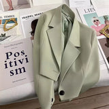 Fongt Spring And Autumn Jade Green Season New Students Versatile Small Suit Fashion Girl-Outfit
