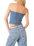 Sexy Slim Waist Denim Vest Woman-Outfit