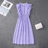 Butterfly Sleeve Ruffles Medium Long Vacation