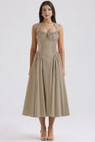 Fongt New Summer Sling Dress Fashion Print Hanging Neck Lace Dress