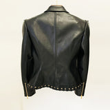Fongt New Star Fashion Heavy Worker Chicken Eye Tie Repair Leather Suit Jacket Jacket Jacket Jacket