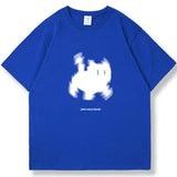 Aesthetic Black Cat Print Oversized T-shirt-Outfit