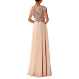 Fongt Spring And Summer New Dress Wishv Neck Chiffon Splicing Evening Dress Women's Dress