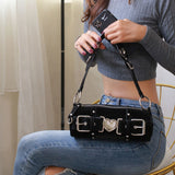 Y2K Heart Metal Chain Shoulder Bag-Outfit