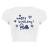 Fongt Simple Print T Women's Fashion Print Crop