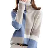 Fongt New 2023 High Collar Color Loose Lazy Wind Sweater Women's Korean Version Versatile Fashion Sweater-Outfit