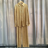 Net Color Press Fold Suit-Outfit