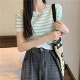 Girl Chic Sleeve Short Sleeve T-Shirt Women's Summer Design Chic Sensing Slim Short