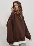 Loose Sweatshirt Street Solid Color Polar